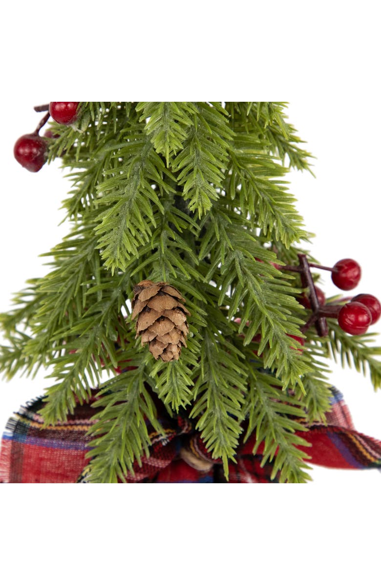 Northlight Mini Downswept Pine Artificial Christmas Trees with Pine Cones - 9" - Set of 3, Alternate, color, Green