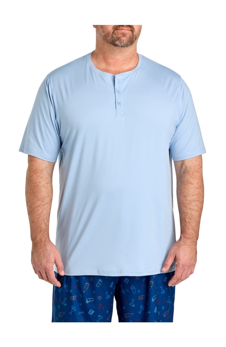 Harbor Bay by DXL Big & Tall Performance Henley T-Shirt, Main, color, Kentucky Blue