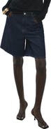 MANGO High Waist Mid Thigh Denim Shorts
