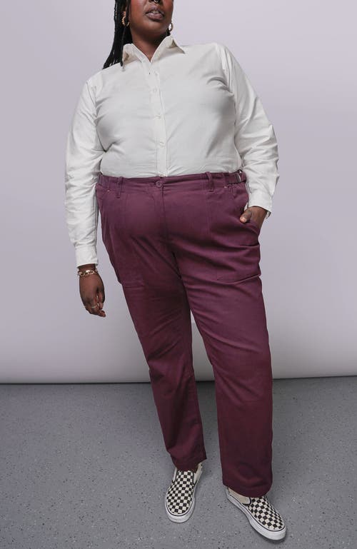 Wildfang The Essential Cotton Twill Utility Pant In Burgundy