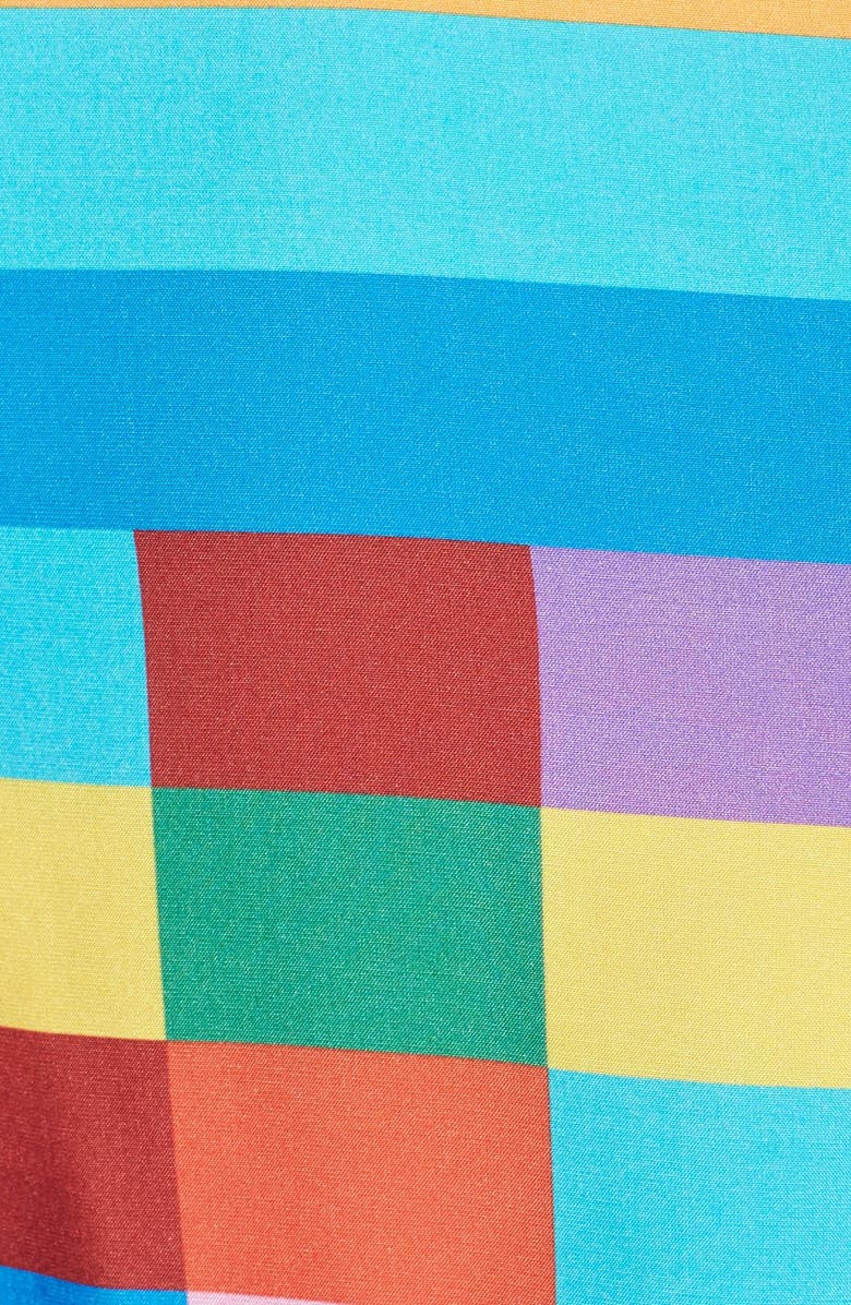 Valentino 1973 Rainbow Grid Silk Dress, Alternate, color,