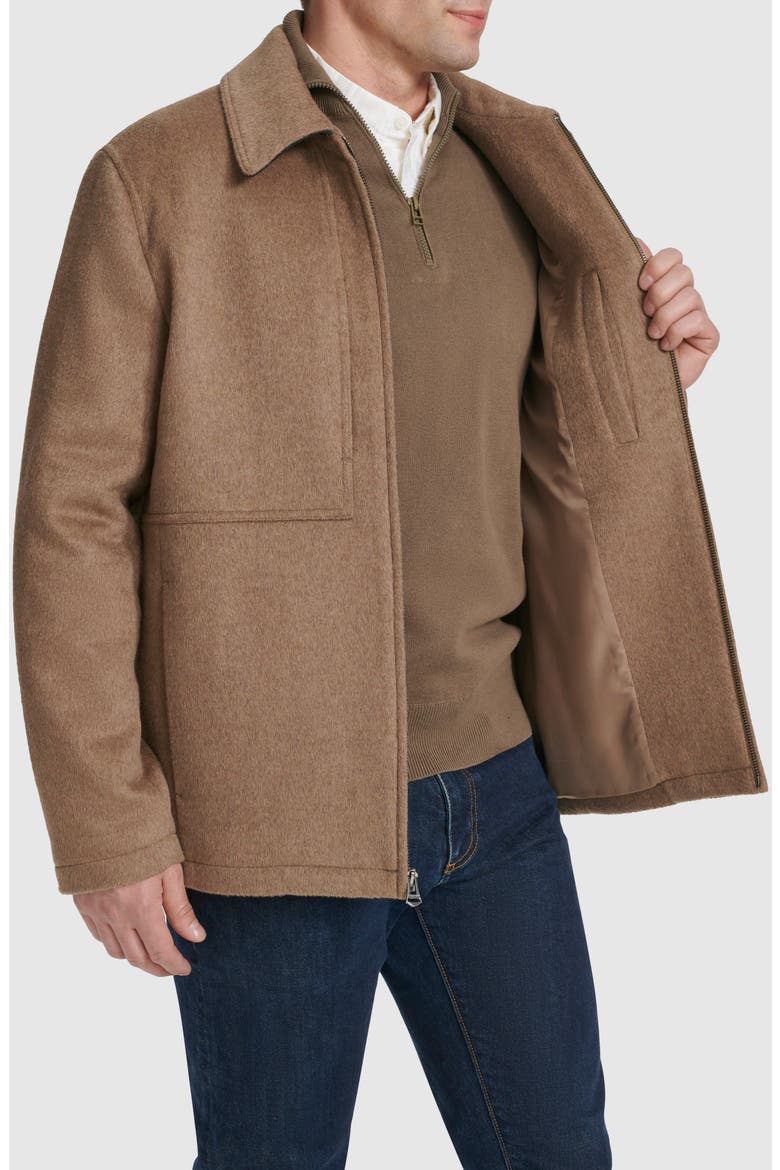 Felt Zip Front Shirt Jacket, Alternate, color, MUSHROOM