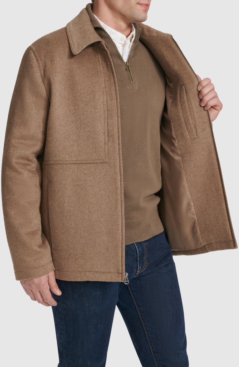 Cole Haan Felt Zip Front Shirt Jacket, Alternate, color, Mushroom