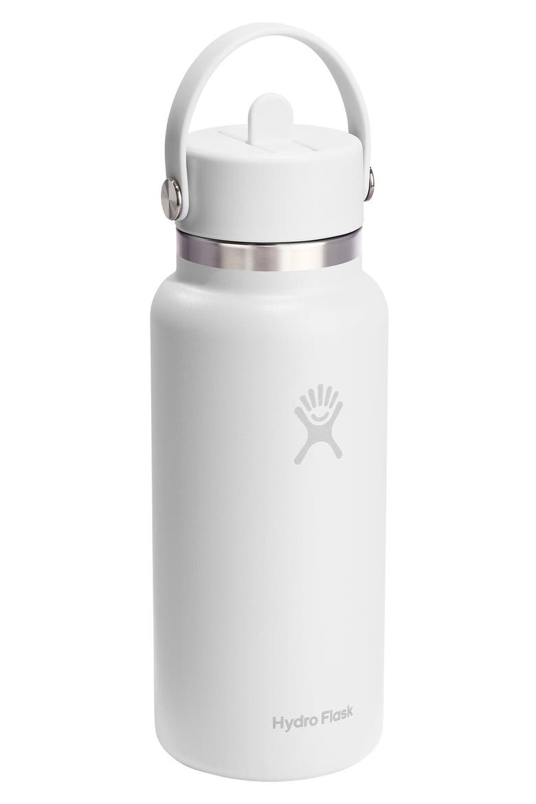 32-Ounce Wide Mouth Flex Straw Cap Water Bottle, Alternate, color, WHITE