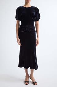 Victoria Beckham Bela Velvet Midi Dress