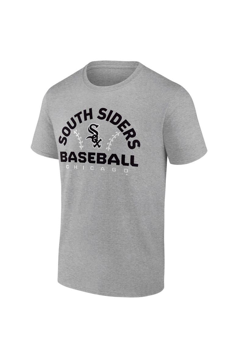 Men's Fanatics Branded Heathered Gray Chicago White Sox Iconic Go for Two T-Shirt, Alternate, color, Heather Gray