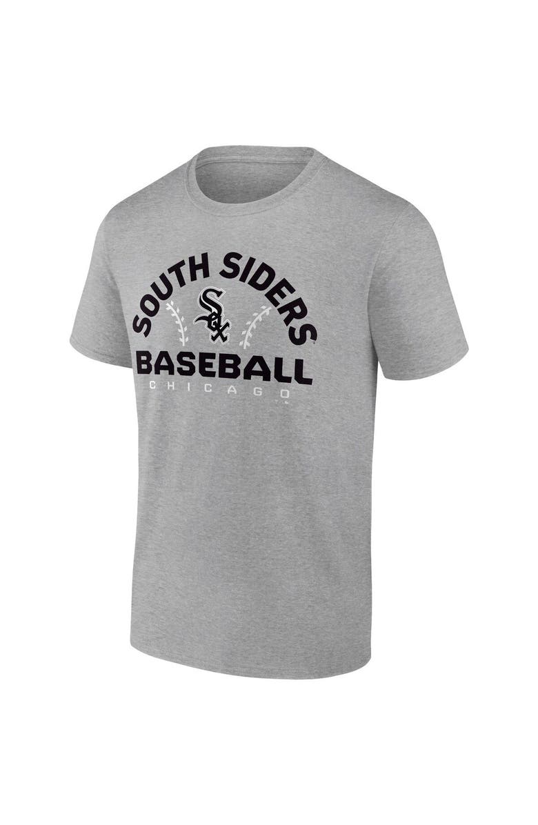FANATICS Men
s Fanatics Branded Heathered Gray Chicago White Sox Iconic Go for Two T-Shirt, Alternate, color, Heather Gray