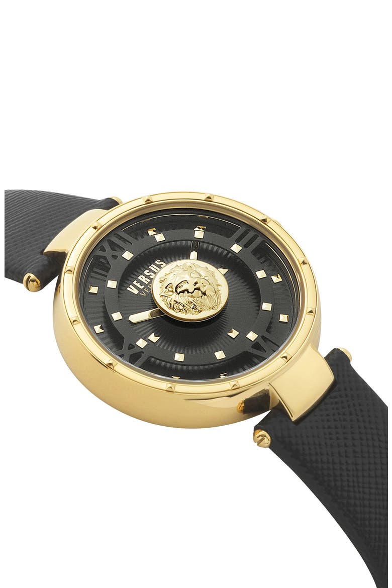 Moscova Leather Strap Watch, 38mm, Alternate, color, BLACK/ GOLD