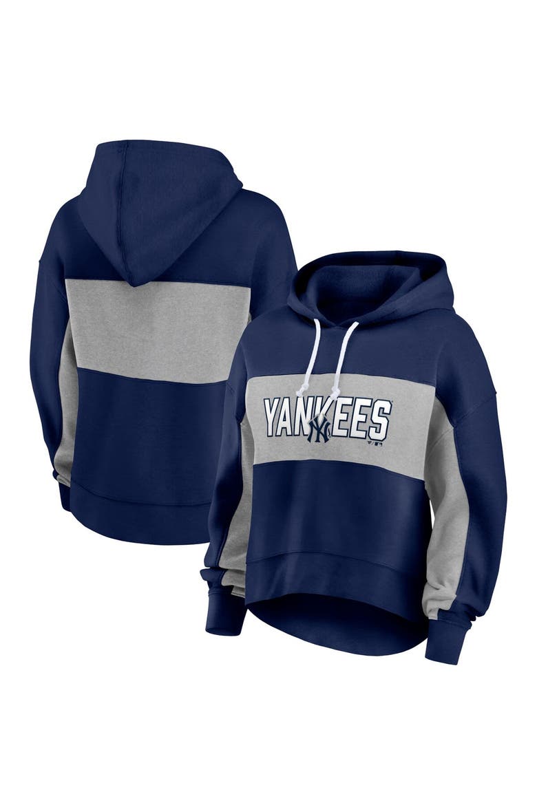 Women's Fanatics Navy New York Yankees Filled Stat Sheet Pullover Hoodie, Main, color, Navy