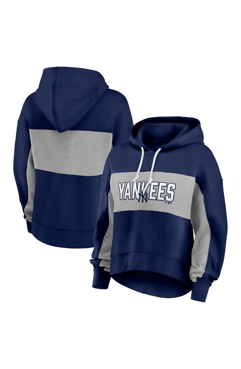 FANATICS Women's Fanatics Navy New York Yankees Filled Stat Sheet Pullover Hoodie, Main, color, Navy