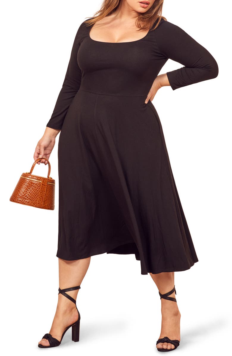 Reformation Lou Midi Dress, Alternate, color, 