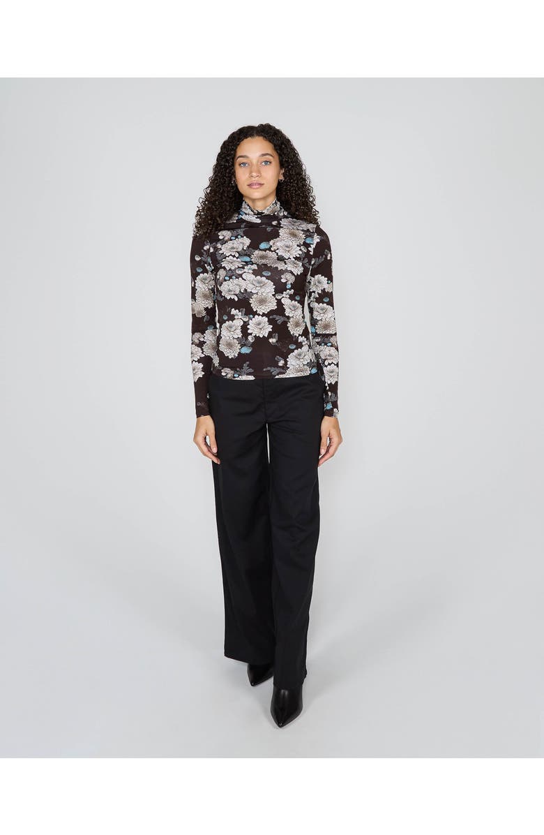 Lords of Harlech Kate Stretch Knit Turtleneck, Alternate, color, Serious Floral Black