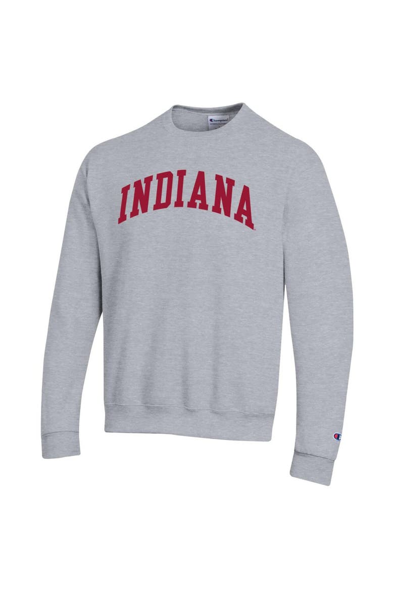 Men's Champion  Heather Gray Indiana Hoosiers Basic Arch Fleece Pullover Sweatshirt, Alternate, color, Heather Gray