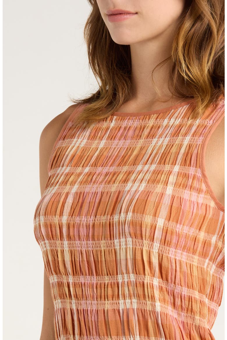 Check Me Out Sleeveless Smocked Minidress, Alternate, color, SUNBURNT
