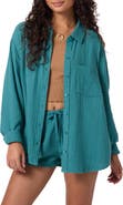 O'Neill Leni Oversize Cotton Gauze Button-Up Shirt