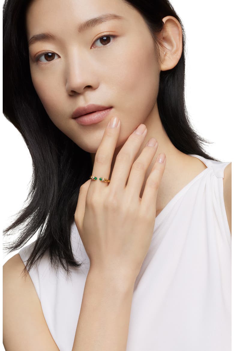 Petite Helena Open Ring, Alternate, color, EMERALD