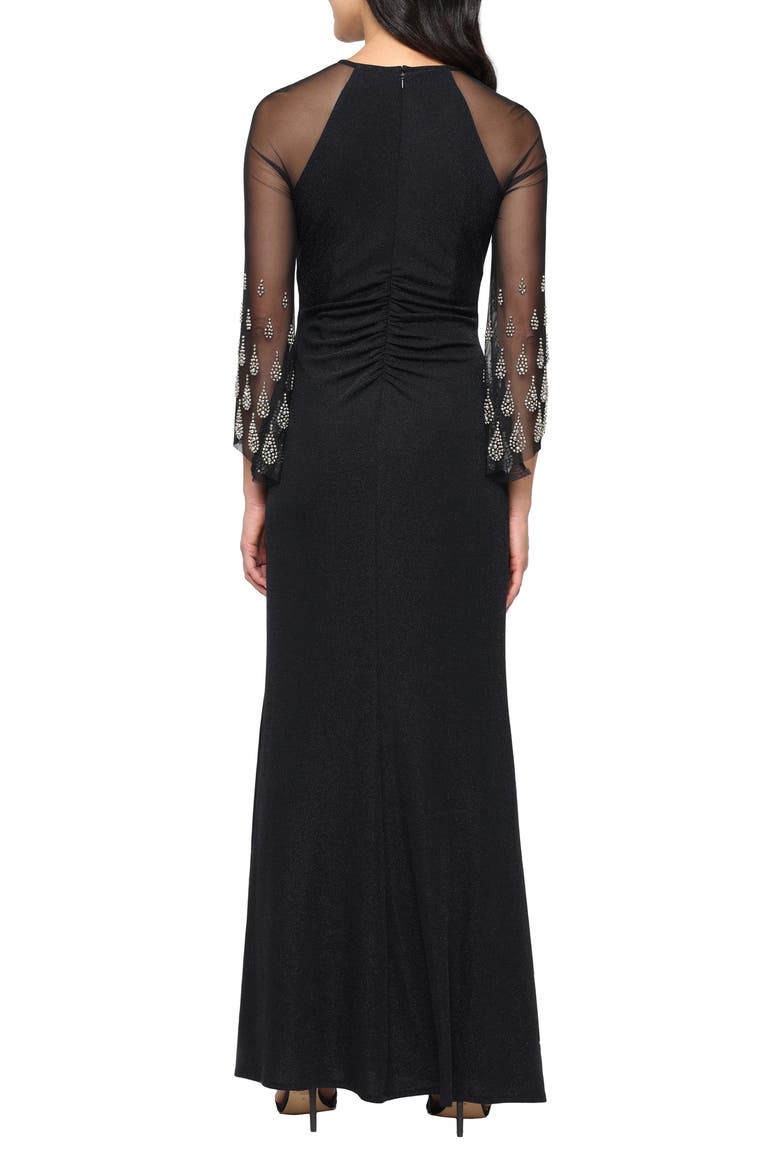 Metallic Embellished Mermaid Gown, Alternate, color, BLACK GOLD