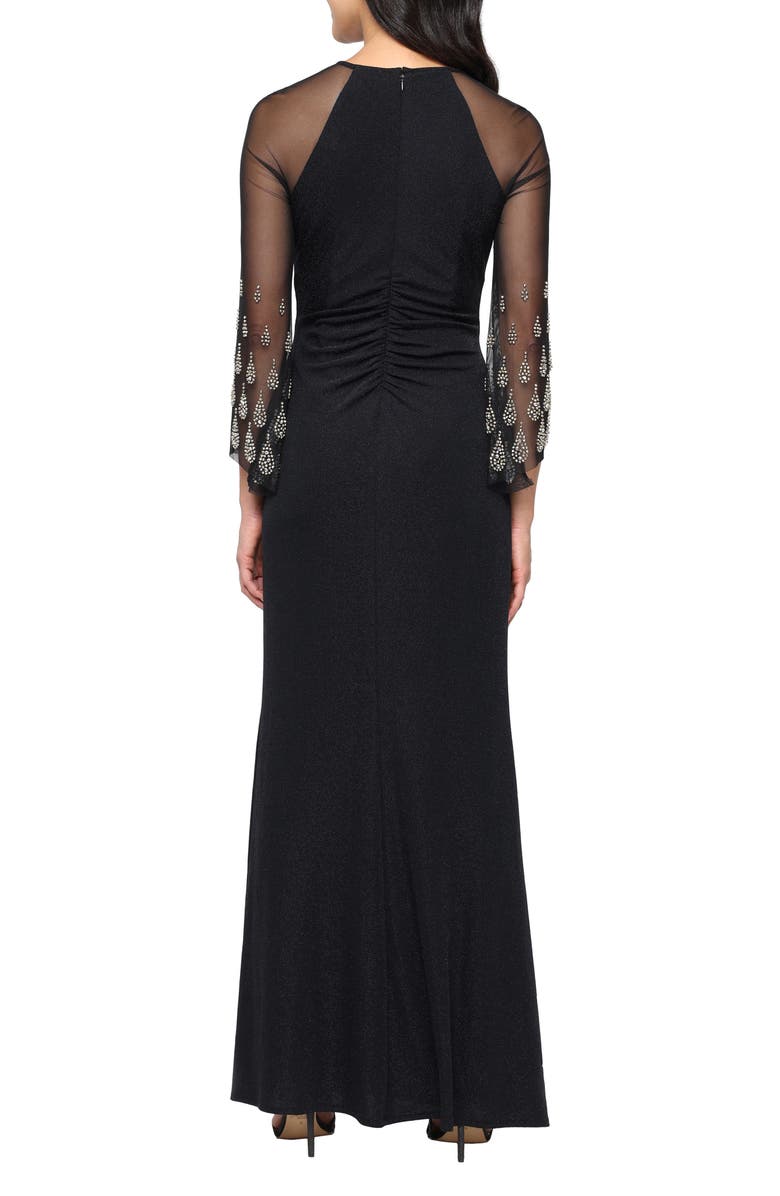 Alex Evenings Metallic Embellished Mermaid Gown, Alternate, color, Black Gold
