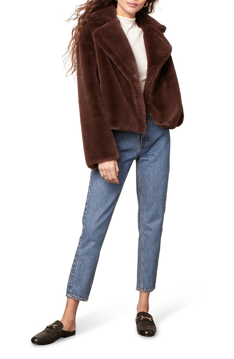 BB Dakota by Steve Madden BB Dakota Big Time Faux Fur Jacket, Alternate, color, 