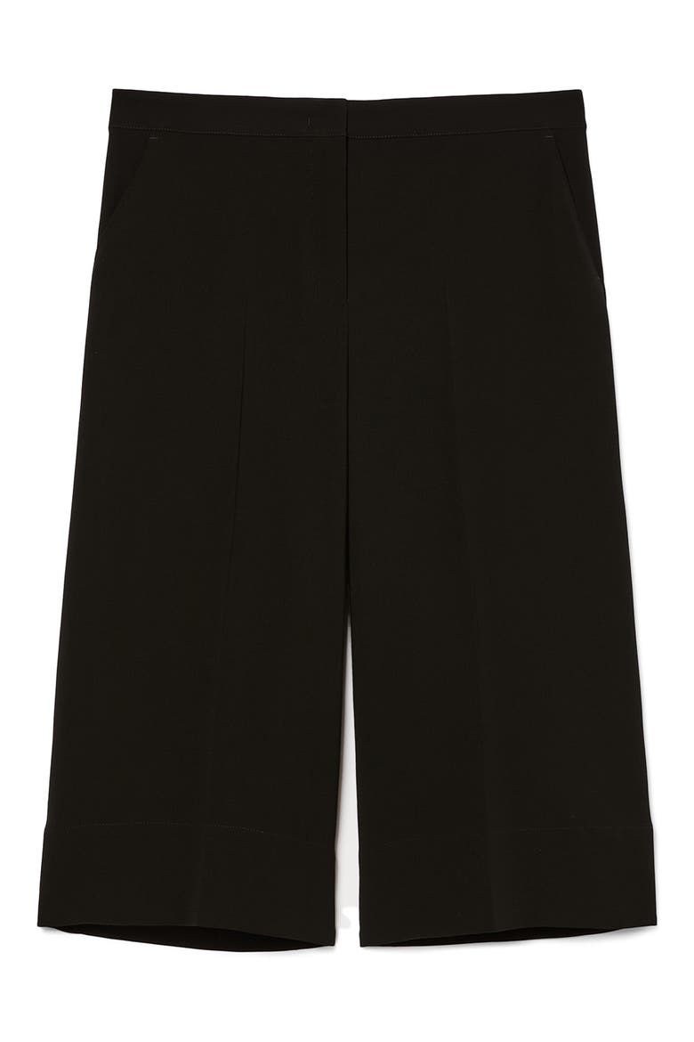 Wide Leg Crop Trousers, Alternate, color, BLACK