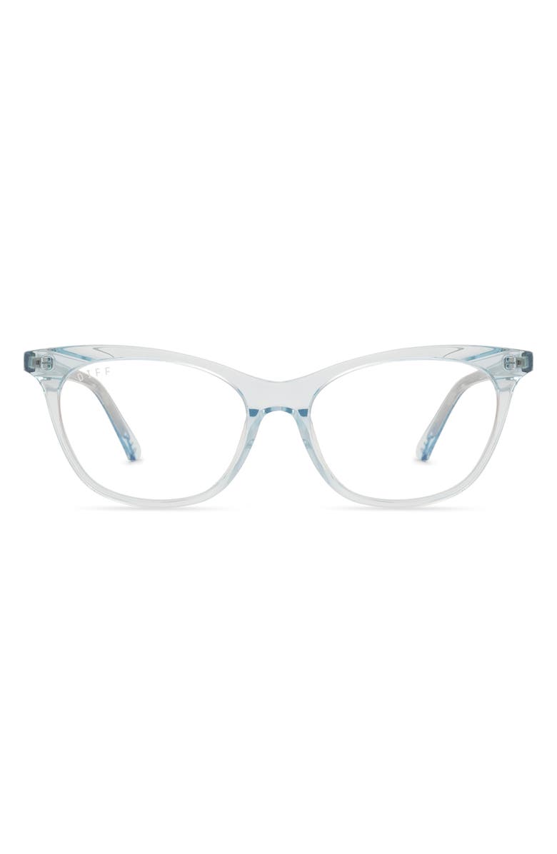 DIFF Jade 54mm Cat Eye Optical Glasses, Main, color, Aqua Sea Crystal/ Clear
