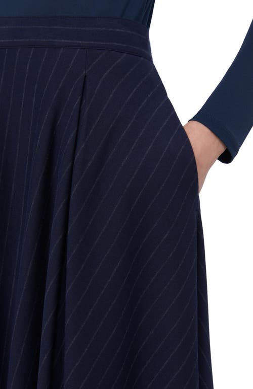 Weekend Max Mara Pelota Stripe Jersey Midi Skirt In Blue
