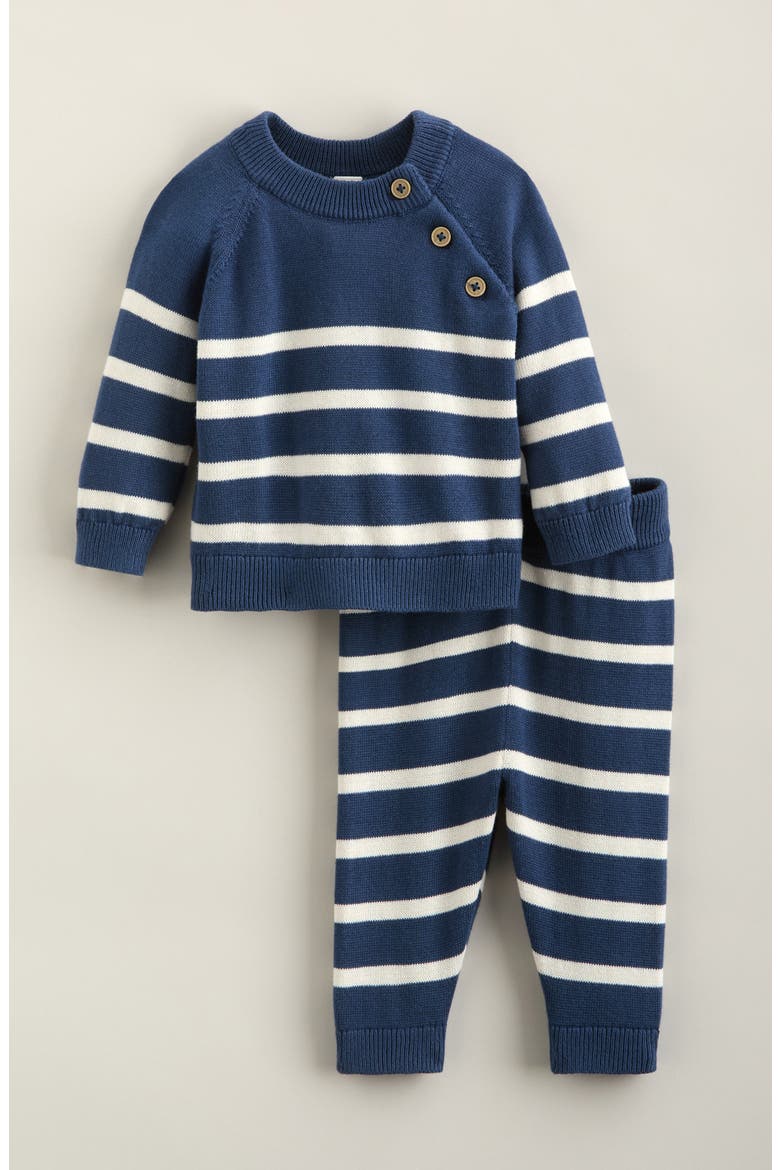 Cozy Stripe Sweater & Joggers Set, Main, color, NAVY DENIM - IVORY STRIPE