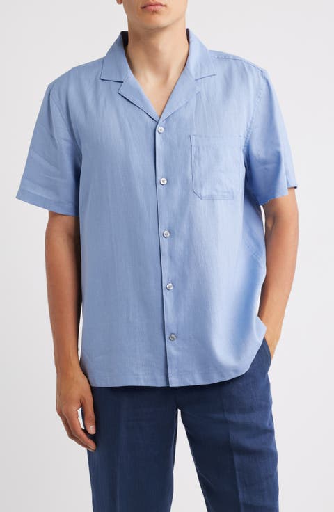 Relaxed Fit Linen Camp Shirt