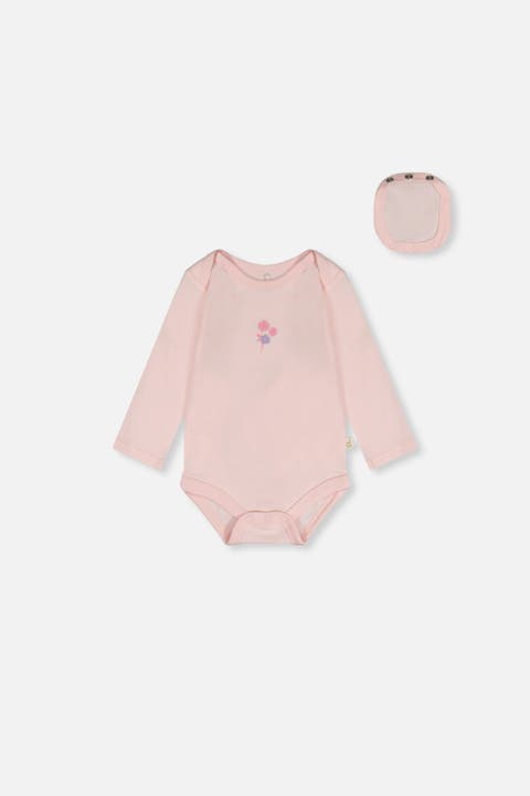 Organic Cotton Long Sleeve Flower Romper