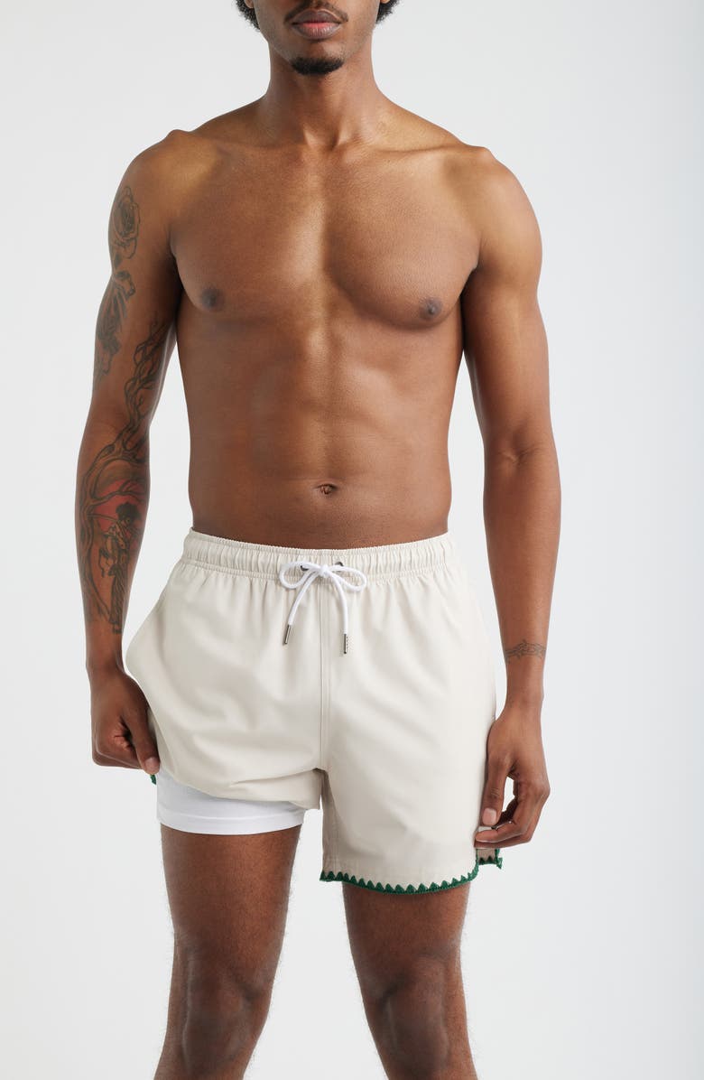 MAVRANS Golf Ball Stitch Swim Trunks, Alternate, color, White