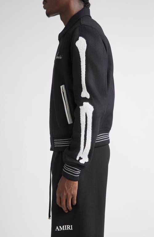 Amiri Bones Snap-button Wool Jacket In Black