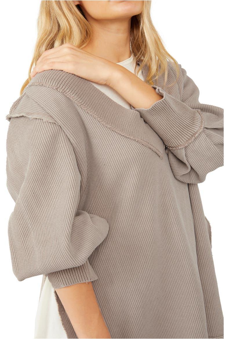 Asher Thermal Knit V-Neck Top, Alternate, color, STUDIO CLAY