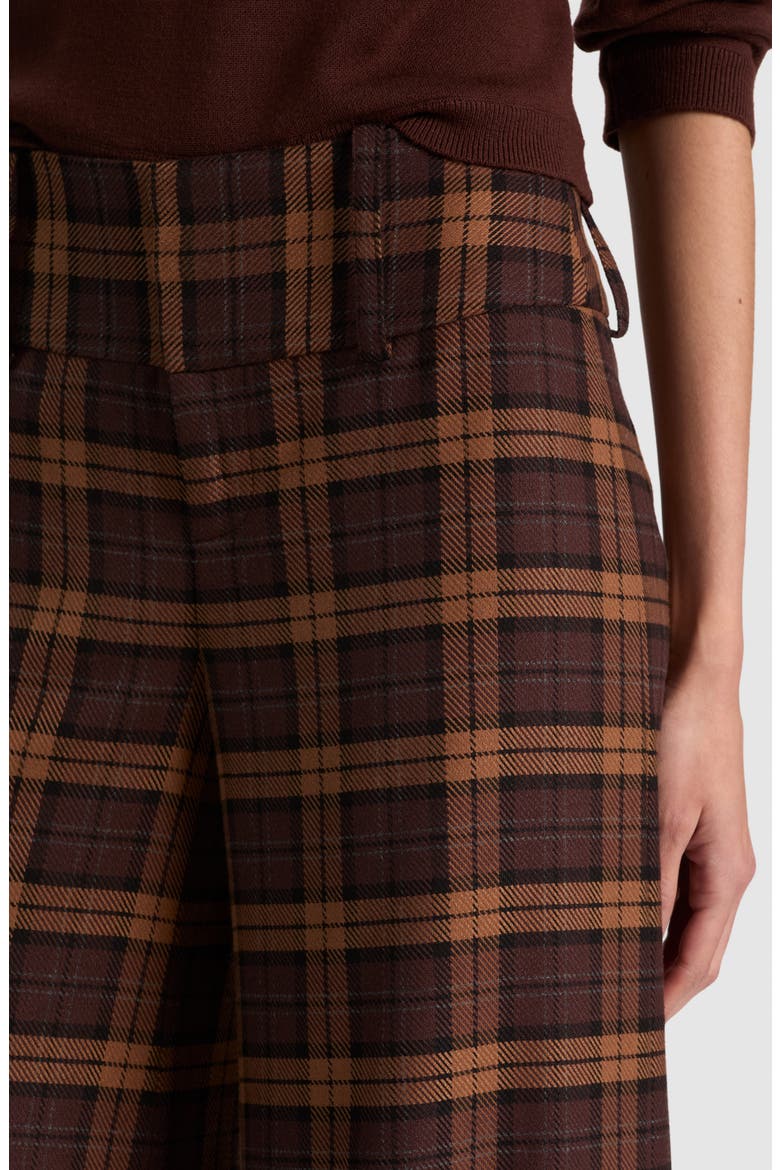 Olivia Low Rise Wide Leg Pants, Alternate, color, DARK CHOCOLATE/ CAMEL