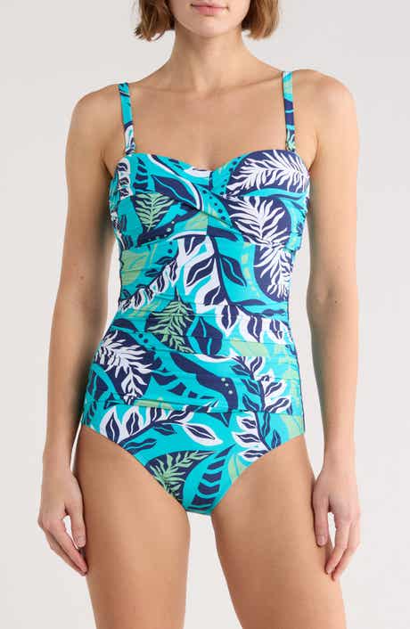JANTZEN Flora Bandeau One-Piece Swimsuit