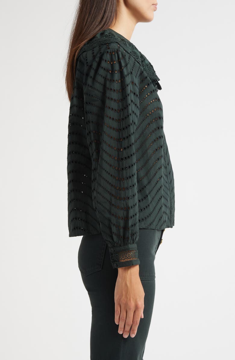 Ulla Johnson Fia Scallop Eyelet Ruffle Top, Alternate, color, Cypress