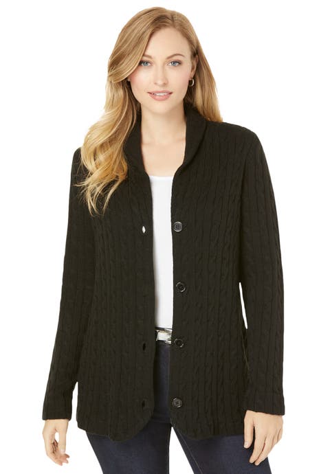 Cable Blazer Sweater (Plus)