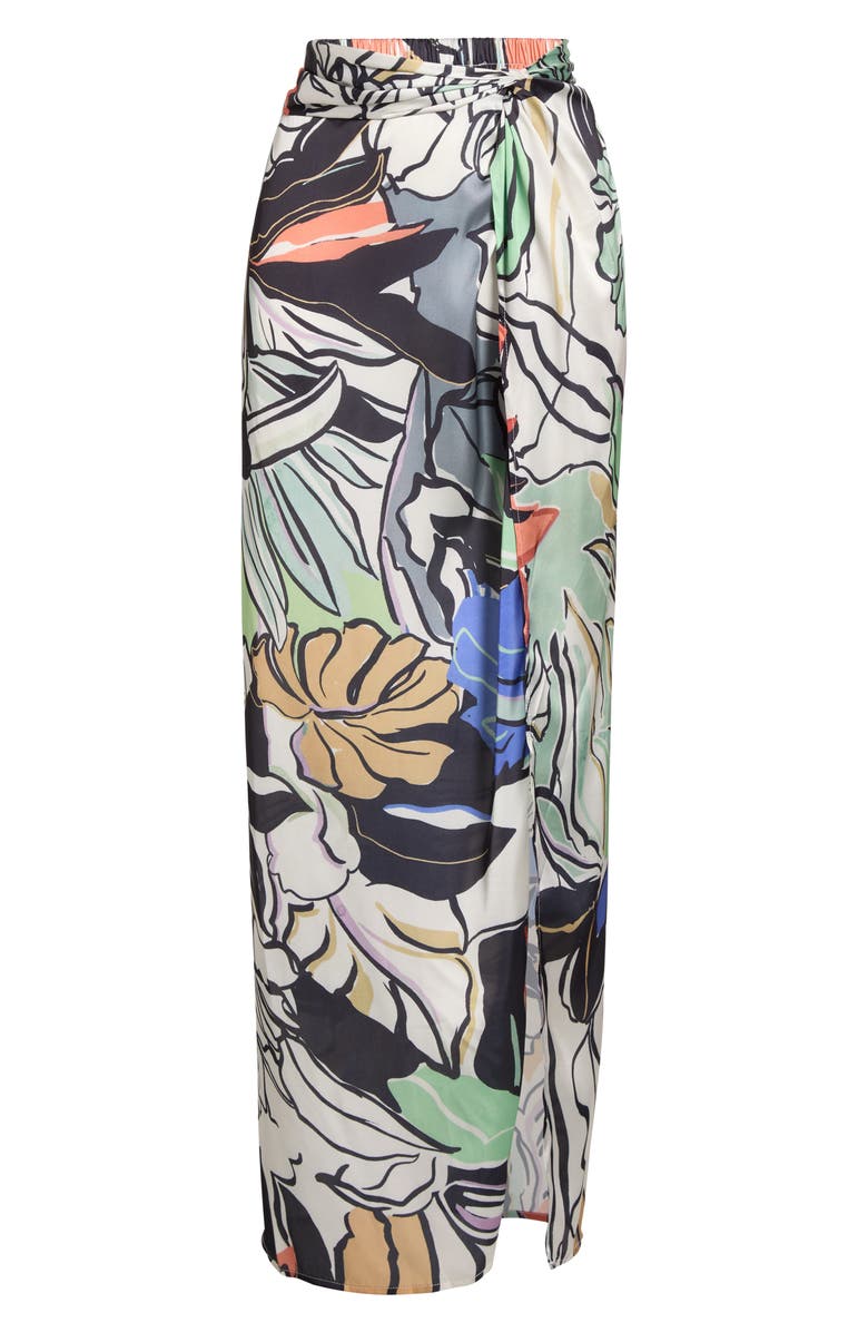 Elan Print Sarong Maxi Skirt, Alternate, color, Blue Botanical