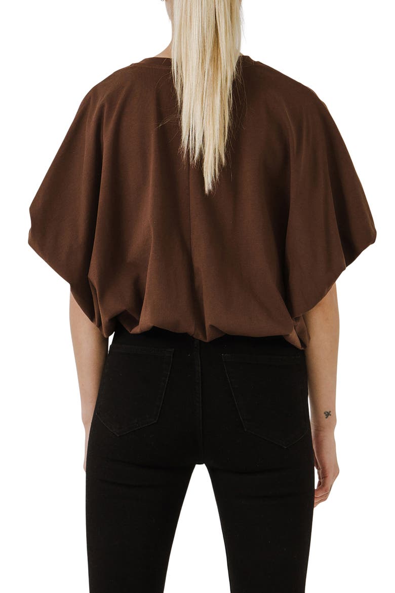 High/Low Crop T-Shirt, Alternate, color, CHOCOLATE