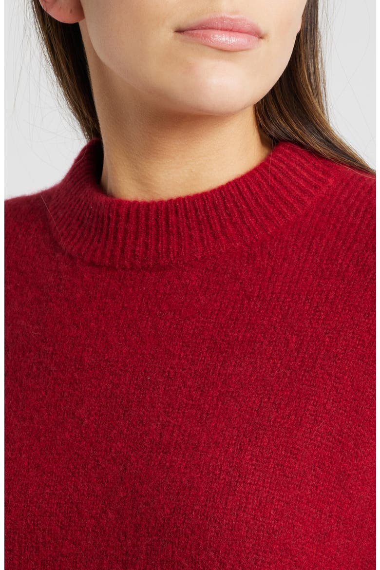 Miranda Crewneck Cashmere & Silk Sweater, Alternate, color, MERLOT