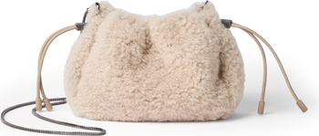 Brunello Cucinelli Shearling Mellow mini bucket bag | Nordstrom