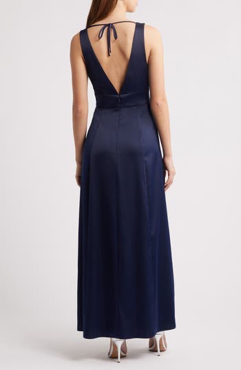 Thea Halter Neck Satin Gown