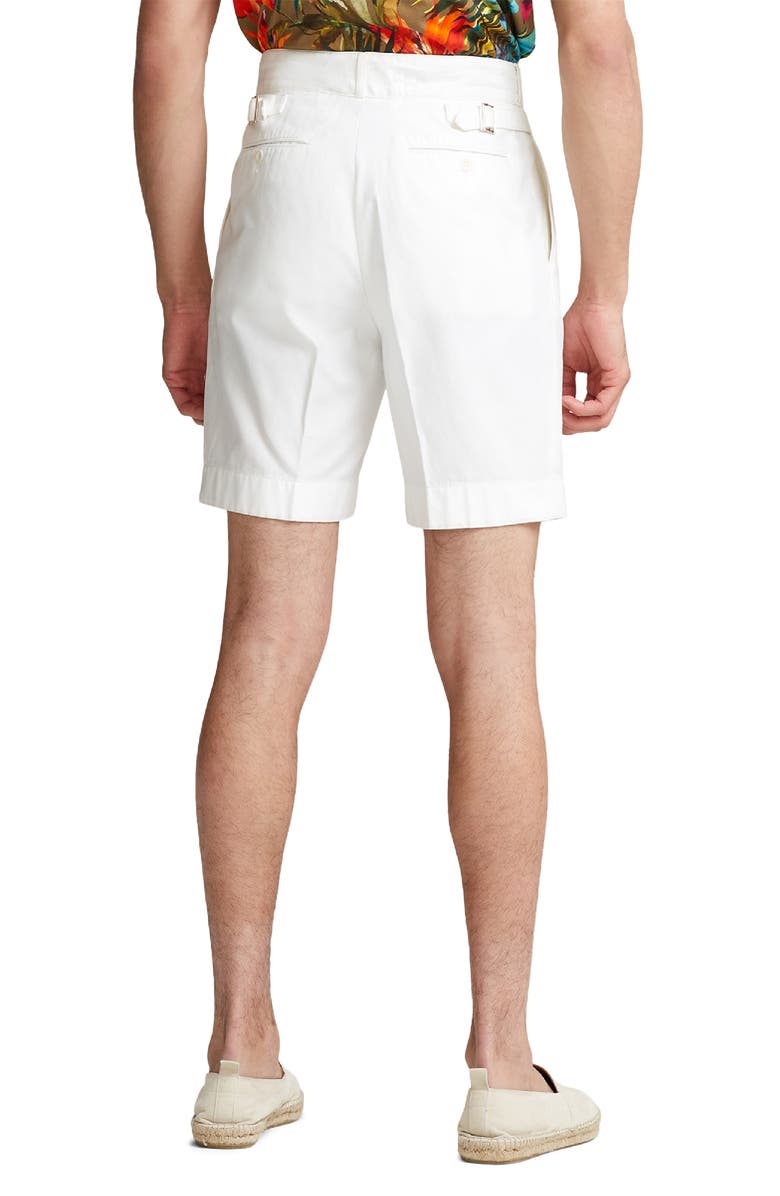 Ralph Lauren Purple Label Byron Pleated Cotton Shorts, Alternate, color, 