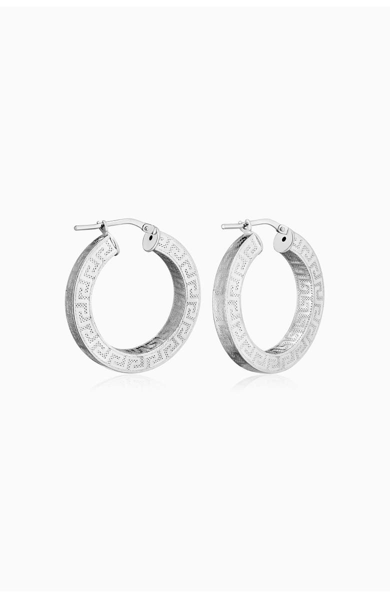 Oradina Sterling Silver Olympia Hoops, Main, color, Silver