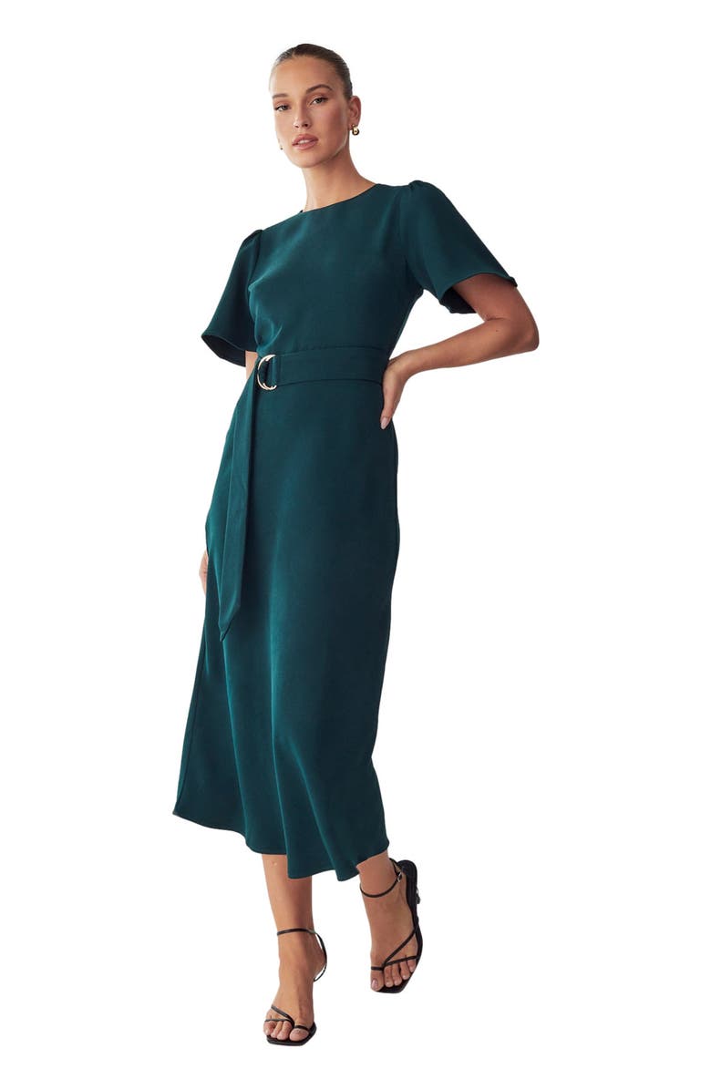 WILLA Bessi Midi Dress, Alternate, color, Emerald