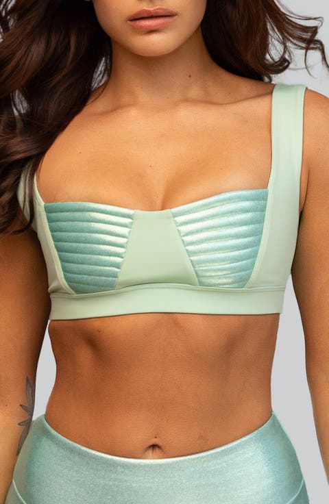 Nova Metallic Inset Sports Bra