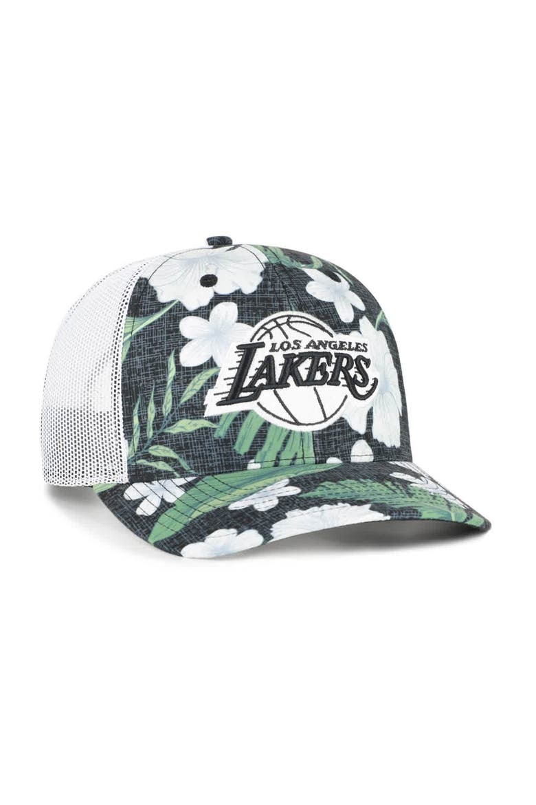 Men's '47  Black Los Angeles Lakers Beach Side Trucker Adjustable Hat, Alternate, color, Black