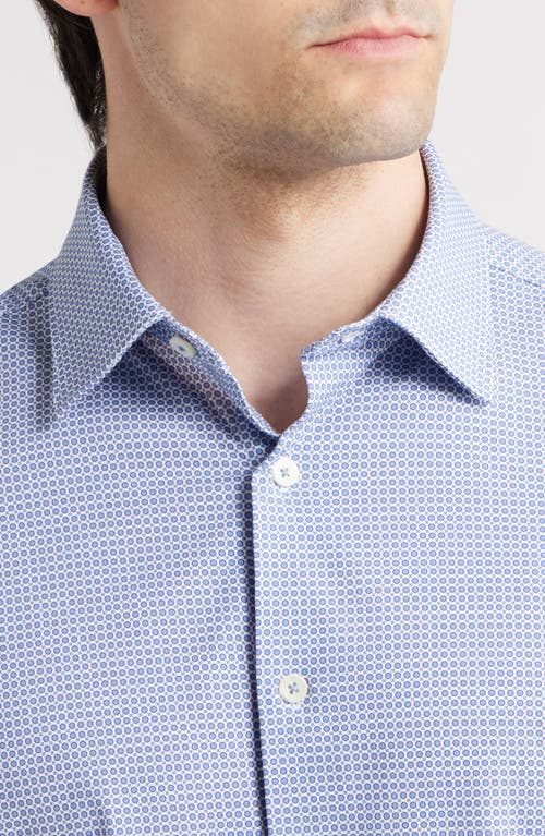 Bugatchi Miles Ooohcotton® Geo Print Short Sleeve Button-up Shirt