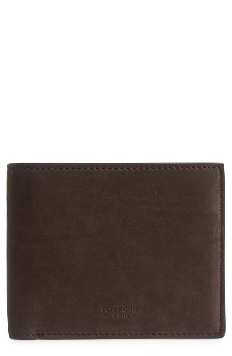 TOM FORD T-Line Nubuck Leather Bifold Wallet, Main, color, 