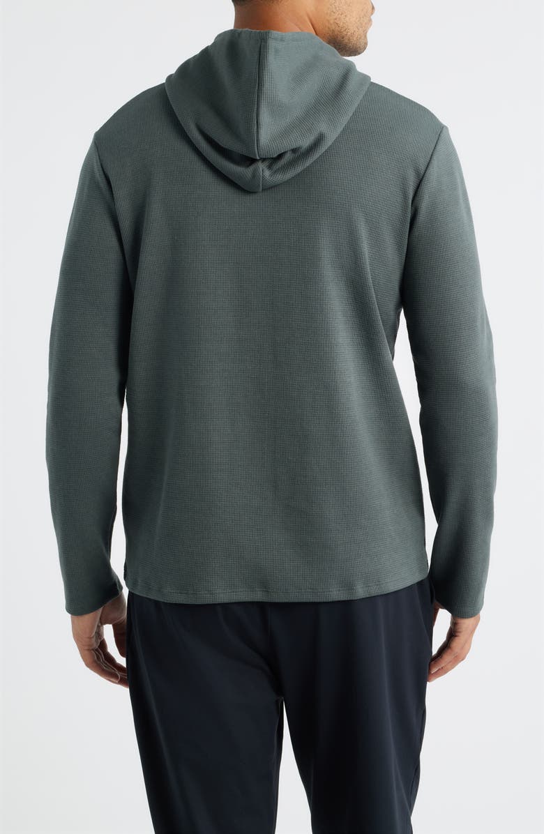 BOSS Waffle Knit Hooded Lounge T-Shirt, Alternate, color, Open Green