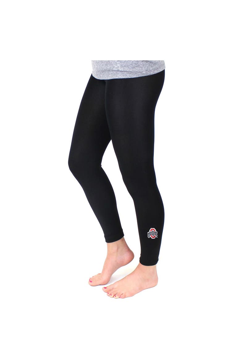 Women's ZooZatz Black Ohio State Buckeyes Fleece Leggings, Main, color, Black